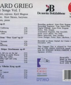 Alternative view of Edvard Grieg, Marianne Hirsti, Kjell Magnus Sandve, Knut Skram, Rudolf Jansen - Complete Songs Vol. I (CD, Album) (Near Mint (NM or M-))