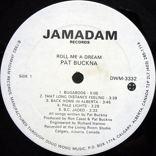 Pat Buckna - Roll Me A Dream... (LP, Album) (Mint (M)) - Image 3