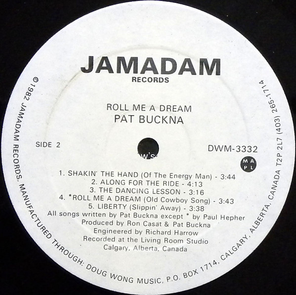 Pat Buckna - Roll Me A Dream... (LP, Album) (Mint (M)) - Image 4
