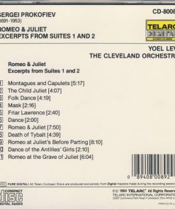 Alternative view of Sergei Prokofiev, Yoel Levi, The Cleveland Orchestra - Romeo & Juliet - Excerpts From Suites 1 And 2 (CD, Album, RE) (Near Mint (NM or M-))