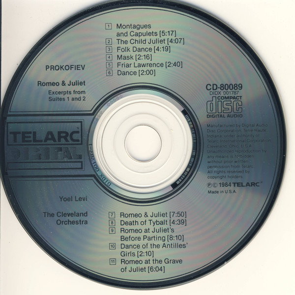Sergei Prokofiev, Yoel Levi, The Cleveland Orchestra - Romeo & Juliet - Excerpts From Suites 1 And 2 (CD, Album, RE) (Near Mint (NM or M-)) - Image 3