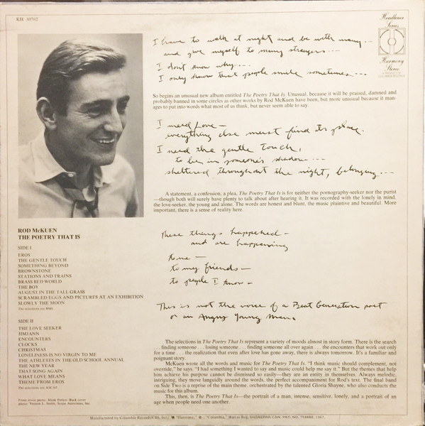 Rod McKuen - The Poetry That Is (LP, Album) (Mint (M)) - Image 2