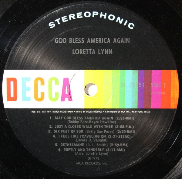 Loretta Lynn - God Bless America Again (LP, Album) (Mint (M)) - Image 3