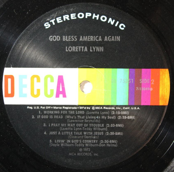 Loretta Lynn - God Bless America Again (LP, Album) (Mint (M)) - Image 4
