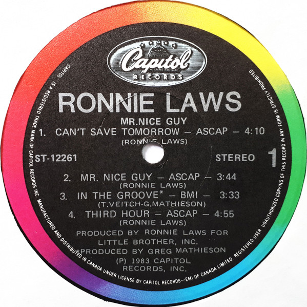 Ronnie Laws - Mr. Nice Guy (LP, Album) (Mint (M)) - Image 3