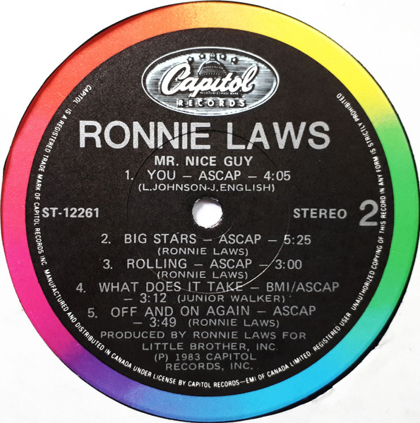 Ronnie Laws - Mr. Nice Guy (LP, Album) (Mint (M)) - Image 4