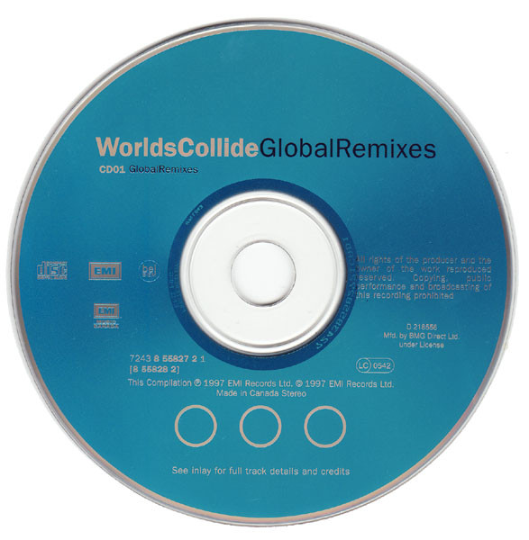 Various - Worlds Collide Global Remixes (2xCD, Comp) (Near Mint (NM or M-)) - Image 2
