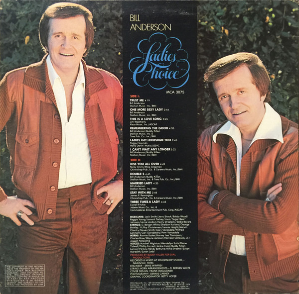 Bill Anderson (2) - Ladies Choice (LP, Album) (Mint (M)) - Image 2
