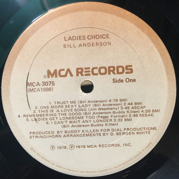 Bill Anderson (2) - Ladies Choice (LP, Album) (Mint (M)) - Image 3
