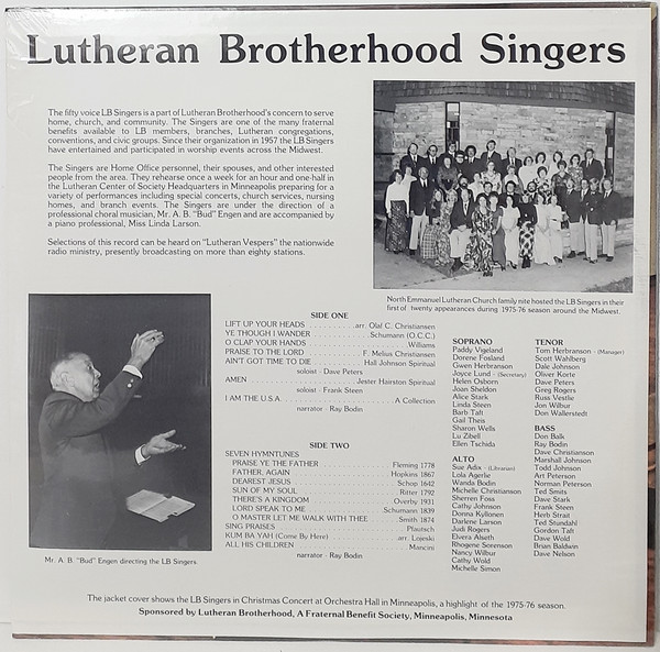 The Lutheran Brotherhood Singers - The Lutheran Brotherhood Singers (LP) (Mint (M)) - Image 2