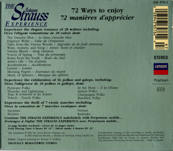 Wiener Philharmoniker, Willi Boskovsky - The Johann Strauss Experience (5xCD, Comp, RM + Box, Comp) (Very Good Plus (VG+)) - Image 2