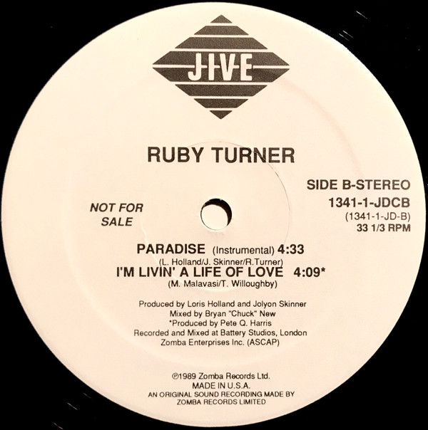 Ruby Turner - Paradise (12", Single, Promo) (Mint (M)) - Image 4