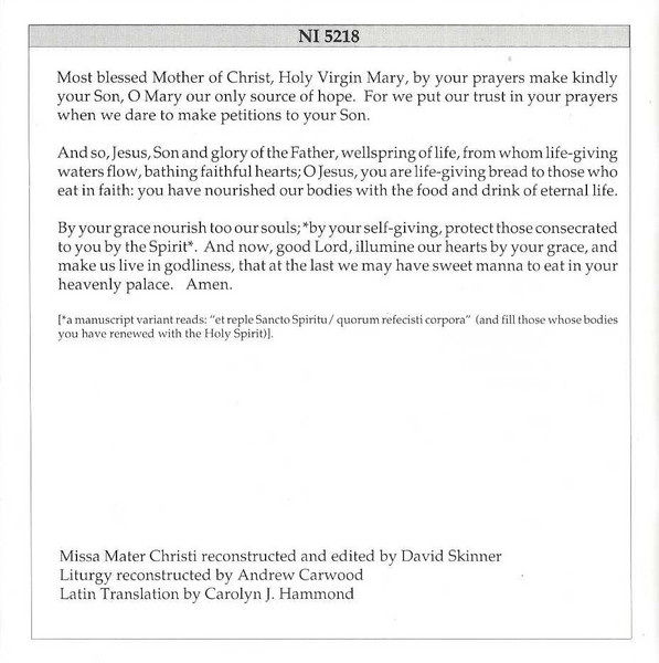 John Taverner, The Choir Of Christ Church Cathedral, Stephen Darlington - Missa Mater Christi (CD, Amb) (Near Mint (NM or M-)) - Image 4