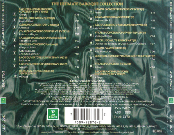 Various - The Ultimate Baroque Collection (CD, Comp, RM) (Near Mint (NM or M-)) - Image 2