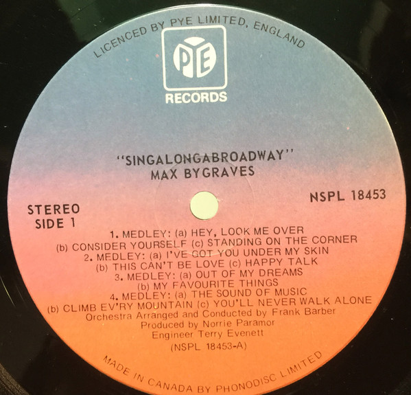Max Bygraves - Singalongabroadway (LP) (Mint (M)) - Image 3