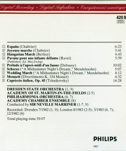 Alternative view of Staatskapelle Dresden, The Academy Of St. Martin-in-the-Fields, Philharmonia Orchestra, Academy Of St. Martin-in-the-Fields Chamber Ensemble The Academy Of St. Martin-in-the-Fields Chamber Ensemble Sir Neville Marriner - Espagna - Capriccio Italien (CD, Album, Comp, Dig) (Near Mint (NM or M-))