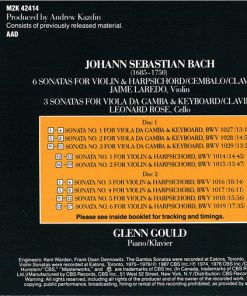 Alternative view of Johann Sebastian Bach – Glenn Gould, Jaime Laredo, Leonard Rose - 6 Sonatas For Violin & Harpsichord, 3 Sonatas For Viola Da Gamba & Keyboard (2xCD, Comp) (Near Mint (NM or M-))