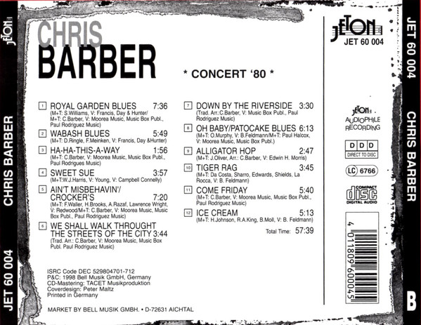 Chris Barber - Concert '80 (CD, Album, RE) (Near Mint (NM or M-)) - Image 2