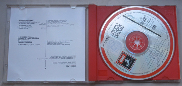 Francis Poulenc / Jean Cocteau - Denise Duval, Orchestre Du Théâtre National De L'Opéra-Comique, Georges Prêtre, Edith Piaf - La Voix Humaine / Le Bel Indifférent (CD, Comp) (Near Mint (NM or M-)) - Image 3
