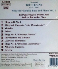 Alternative view of Giovanni Bottesini, Andrew Burashko, Joel Quarrington - Music For Double Bass & Piano, Vol. 1 (CD) (Near Mint (NM or M-))