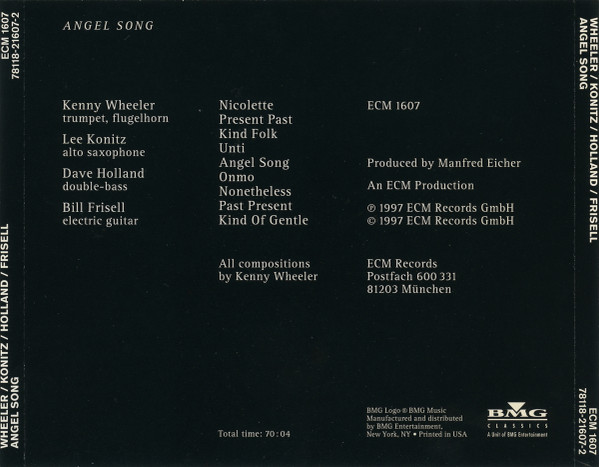 Kenny Wheeler / Lee Konitz / Dave Holland / Bill Frisell - Angel Song (CD, Album) (Near Mint (NM or M-)) - Image 3