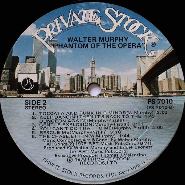 Walter Murphy - Phantom Of The Opera (LP, Album, PRC) (Mint (M)) - Image 4