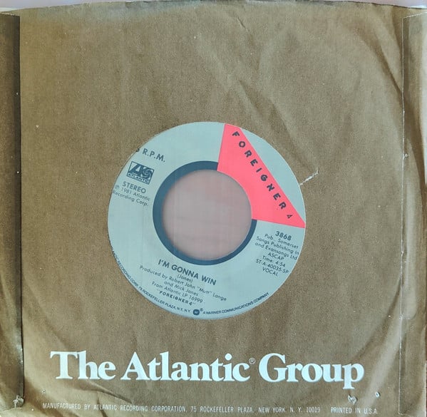 Foreigner - Waiting For A Girl Like You (7", Single) (Near Mint (NM or M-)) - Image 2