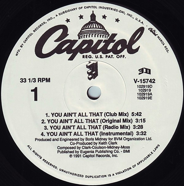 3D (14) - You Ain't All That / L'Amour (12", Single) (Mint (M)) - Image 3