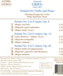 Alternative view of Edvard Grieg - Henning Kraggerud, Helge Kjekshus - Violin Sonatas Nos. 1-3 (CD, Album) (Near Mint (NM or M-))