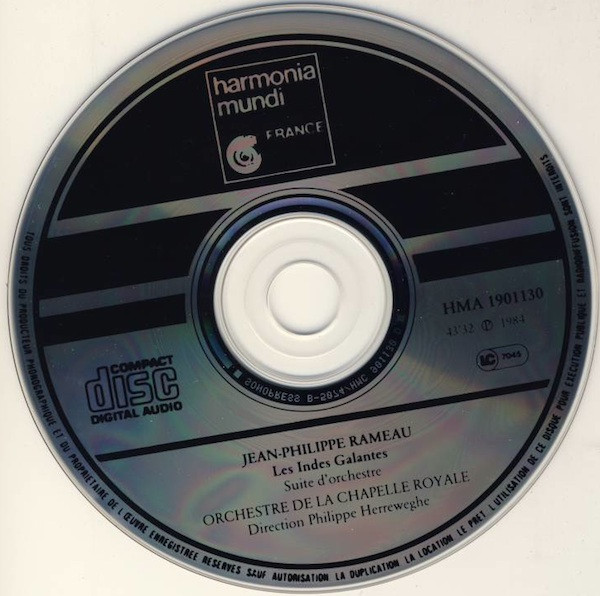 Jean-Philippe Rameau / La Chapelle Royale, Philippe Herreweghe - Les Indes Galantes - Suites D'Orchestre (CD, Album, RE) (Near Mint (NM or M-)) - Image 3