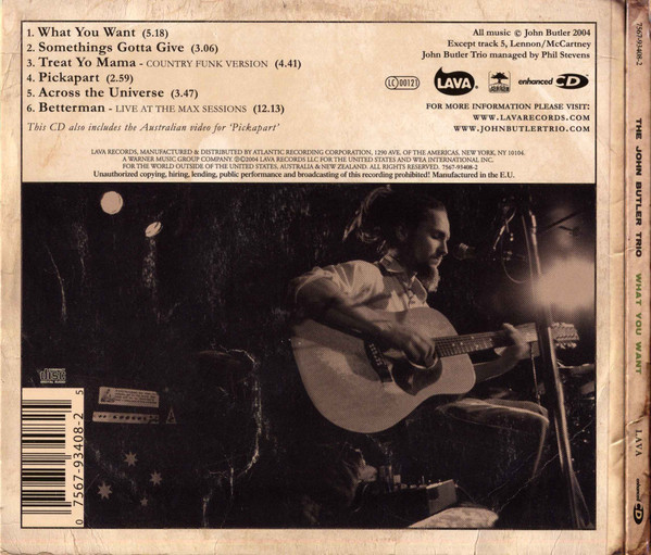 The John Butler Trio - What You Want (CD, EP, Enh) (Near Mint (NM or M-)) - Image 2