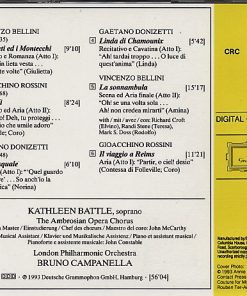 Alternative view of Kathleen Battle, London Philharmonic Orchestra, Bruno Campanella - Bel Canto (Kathleen Battle Sings Italian Opera Arias) (CD, Album, Comp, Club, RE) (Near Mint (NM or M-))