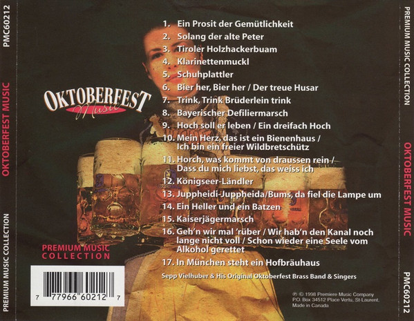 Sepp Vielhuber & His Original Oktoberfest Brass Band & Singers - Oktoberfest Music (CD, Album) (Near Mint (NM or M-)) - Image 2