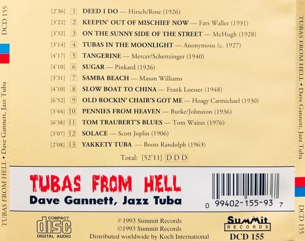 Dave Gannett, Jazz Tuba - Tubas From Hell (CD, Album) (Near Mint (NM or M-)) - Image 2