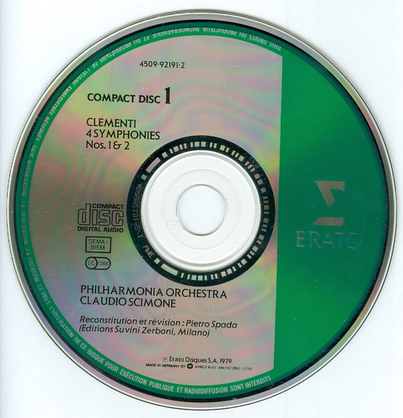 Muzio Clementi - Philharmonia Orchestra, Claudio Scimone - Symphonies Nos. 1-4 (2xCD) (Near Mint (NM or M-)) - Image 3
