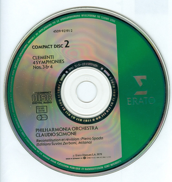 Muzio Clementi - Philharmonia Orchestra, Claudio Scimone - Symphonies Nos. 1-4 (2xCD) (Near Mint (NM or M-)) - Image 4