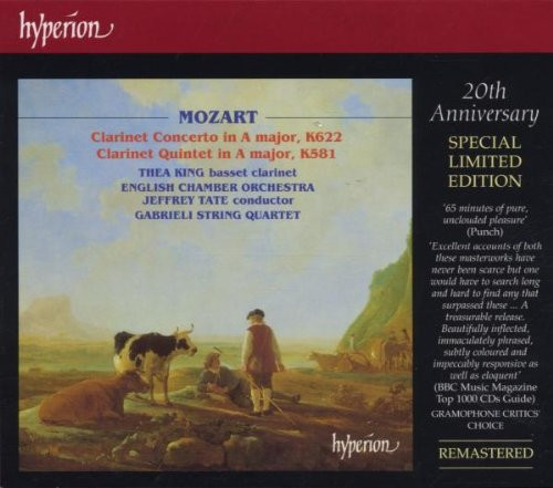 Mozart* - Thea King, English Chamber Orchestra, Jeffrey Tate, Gabrieli String Quartet* - Clarinet Concerto In A Major, K622 / Clarinet Quintet In A Major, K581 (CD, Album) (Near Mint (NM or M-))