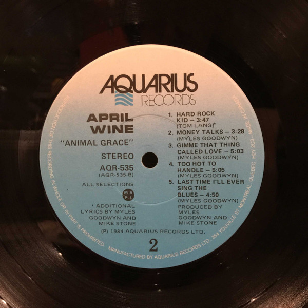 April Wine - Animal Grace (LP, Album) (Mint (M)) - Image 4