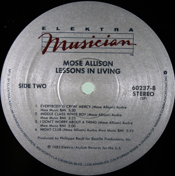 Mose Allison - Lessons In Living (LP, Album, SP ) (Near Mint (NM or M-)) - Image 4
