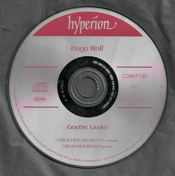 Hugo Wolf, Geraldine McGreevy, Graham Johnson (2) - Goethe Lieder (CD, Album) (Mint (M)) - Image 5