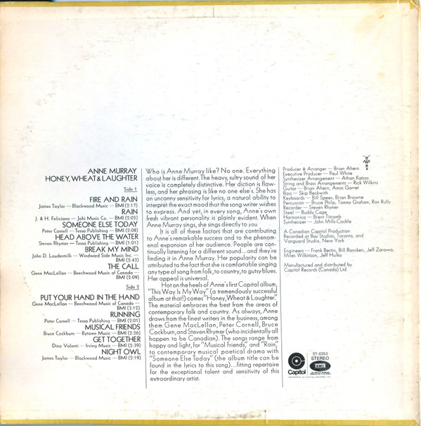 Anne Murray - Honey Wheat & Laughter (LP, Album) (Mint (M)) - Image 5