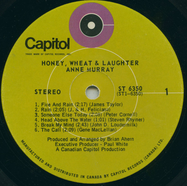 Anne Murray - Honey Wheat & Laughter (LP, Album) (Mint (M)) - Image 2