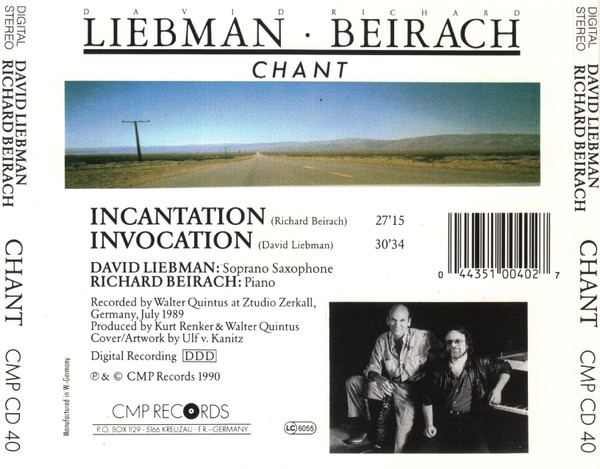 David Liebman • Richard Beirach* - Chant (CD, Album) (Near Mint (NM or M-)) - Image 2