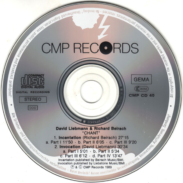 David Liebman • Richard Beirach* - Chant (CD, Album) (Near Mint (NM or M-)) - Image 3