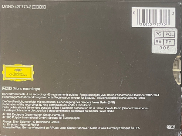 Wilhelm Furtwängler - Aufnahmen - Recordings 1942-1944 (10xCD, Mono + Box, Comp) (Mint (M)) - Image 5