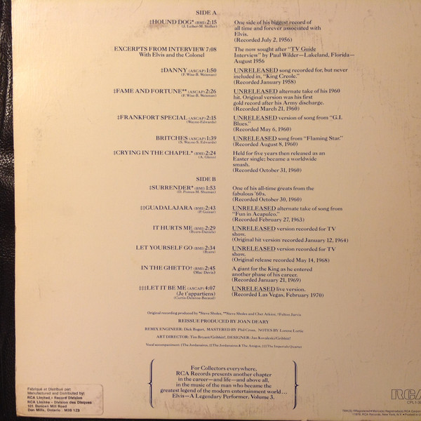 Elvis Presley - A Legendary Performer - Volume 3 (LP, Comp, Pic, RE) (Mint (M)) - Image 2