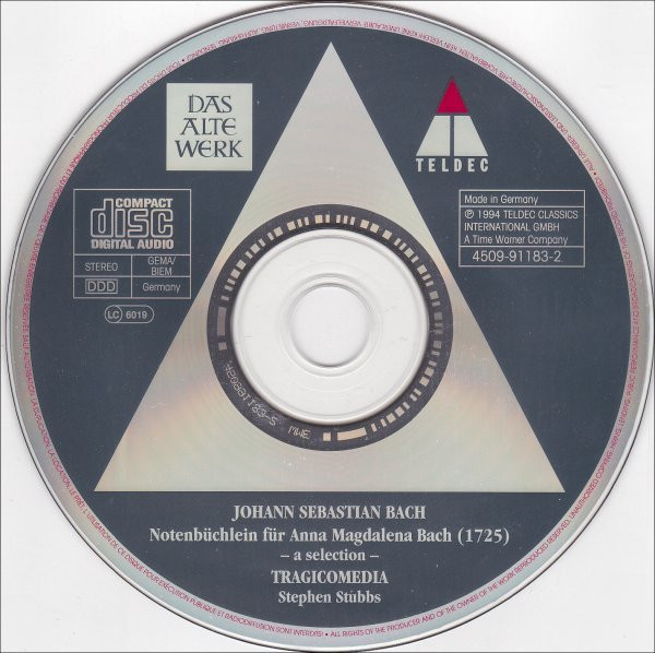 Johann Sebastian Bach - Tragicomedia, Stephen Stubbs - Notenbüchlein Für Anna Magdalena Bach – A Selection – (CD) (Near Mint (NM or M-)) - Image 3