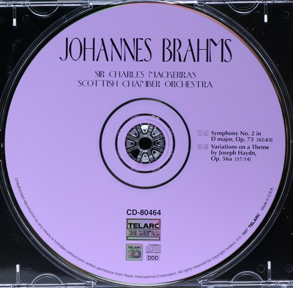 Brahms* - Sir Charles Mackerras, Scottish Chamber Orchestra - Symphony No. 2 / Variations On A Theme By Haydn (CD) (Mint (M)) - Image 3