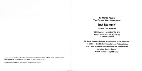 La Monte Young, The Forever Bad Blues Band - Just Stompin' (Live At The Kitchen) (2xCD, Album) (Near Mint (NM or M-)) - Image 3