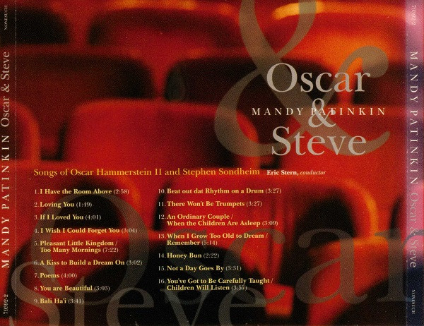 Mandy Patinkin - Oscar & Steve (CD, Album, SRC) (Near Mint (NM or M-)) - Image 2
